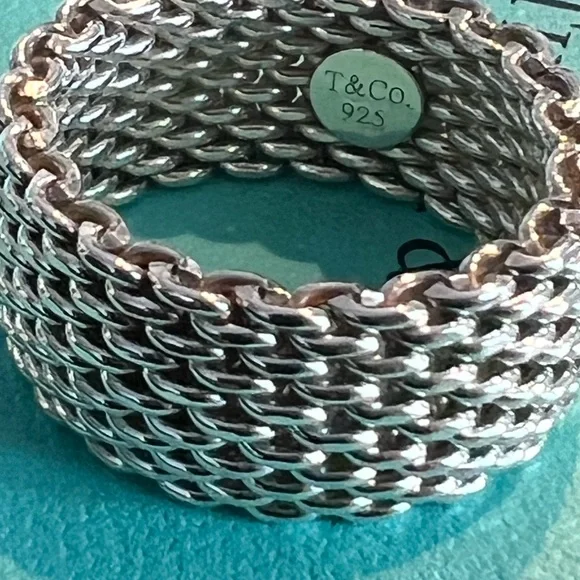 Tiffany & Co. Somerset Mesh Ring S7 - Picture 3 of 8